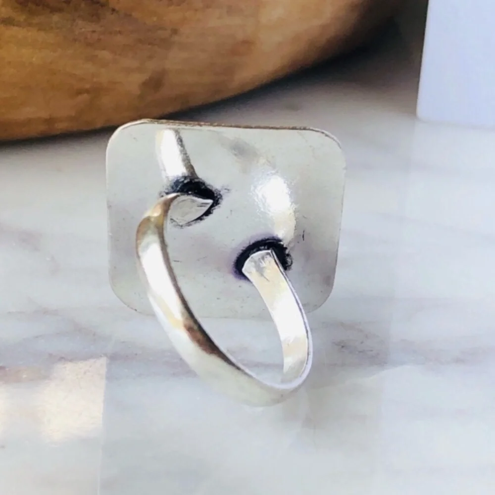Rainbow Moonstone Silver Ring